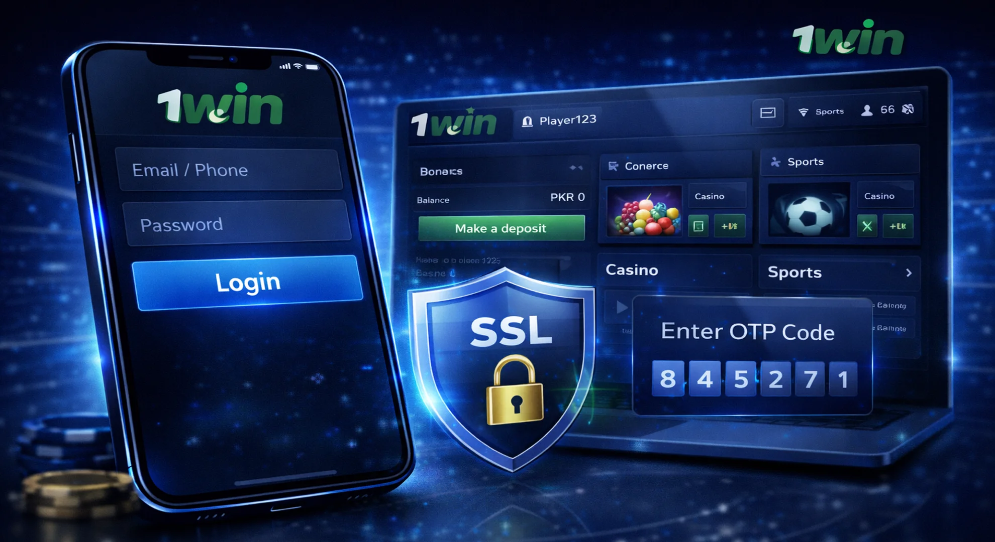 1win login page interface for new account access in Pakistan
