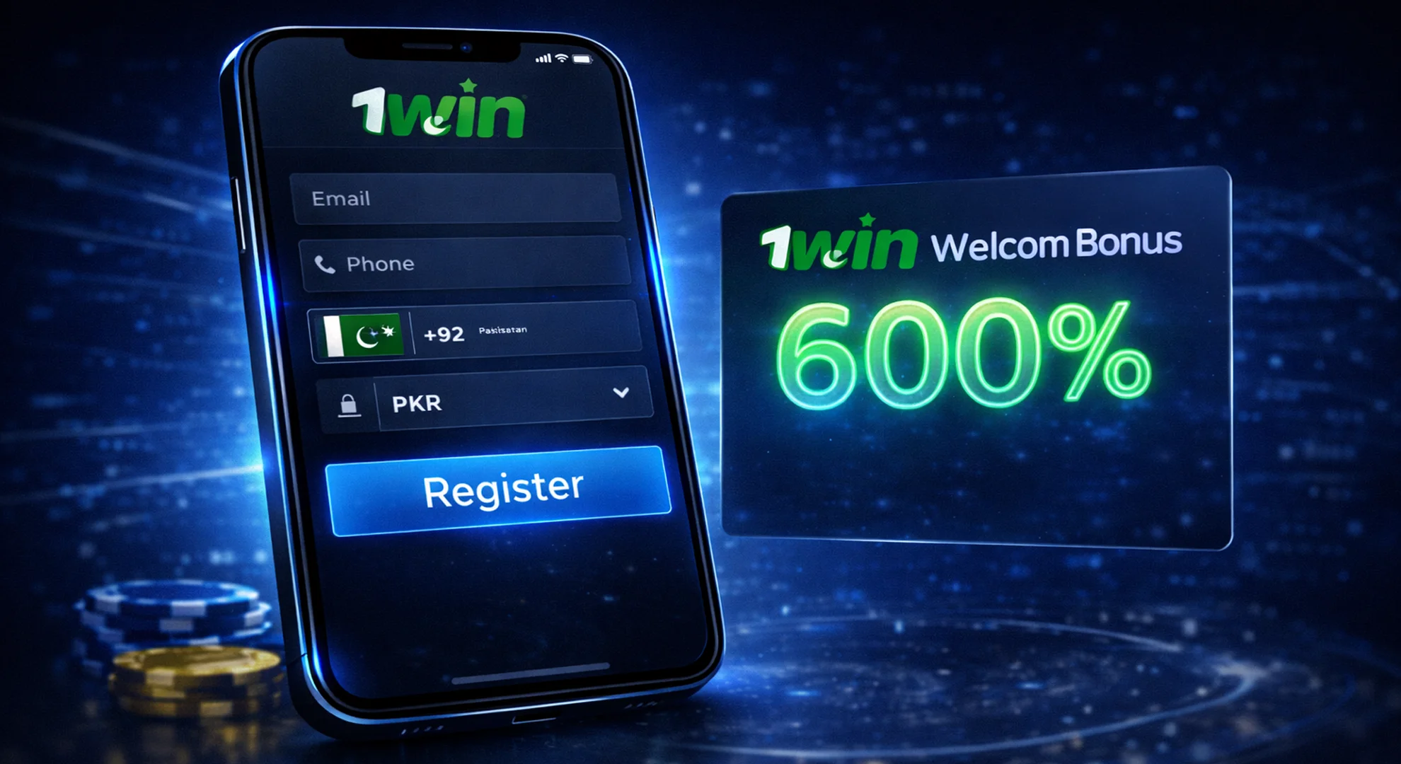 1win registration process for Pakistani users on mobile sign up form interface