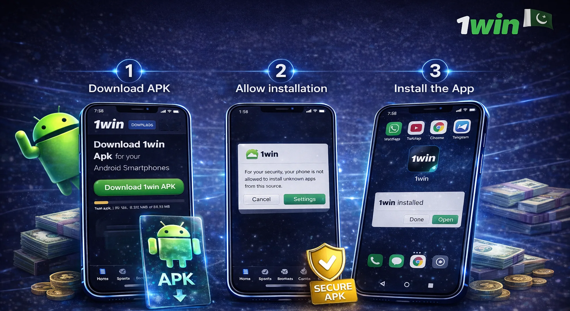 quick steps to install 1win apk on android smartphone